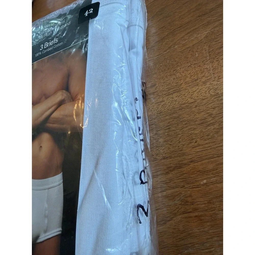Vintage Covington Size 42 Men's Briefs 3 Pack New 100% Combined Cotton White